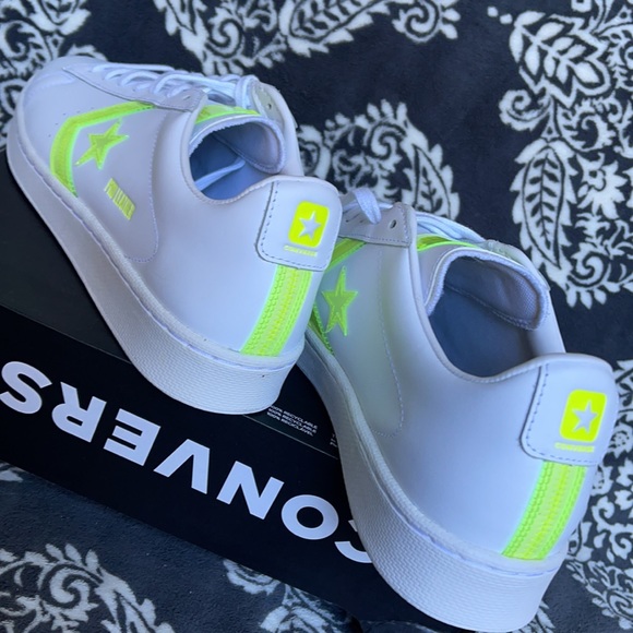 Converse Pro Leather OX White/Lemon Venom/White MEN`S - Picture 15 of 16